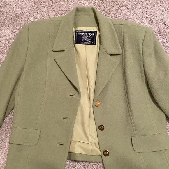 Burberry Cashmere Jacket Womens size 12 - Green - Picture 4 of 10